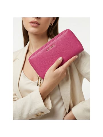 Lazarotti Bologna Leather XL Double Zip-Around Geldbörse RFID Leder 20 cm in hot pink
