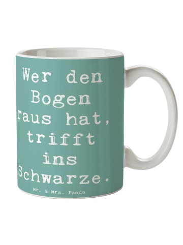 Mr. & Mrs. Panda Tasse Spruch Bogensport Meister mit Spruch in Meeresbrise