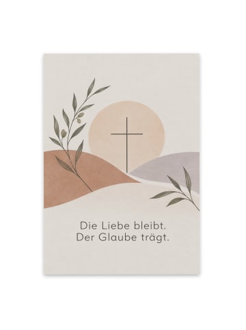Trauerspruchkarte Kreuz minimalistisch Design m... in Weiß