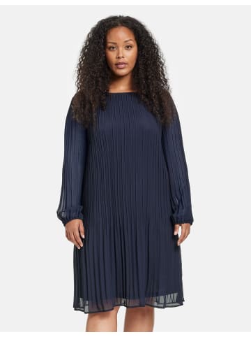 SAMOON Kleid Langarm kurz in Navy