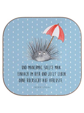 Mr. & Mrs. Panda Design Untersetzer Seeigel mit Spruch in Blau Pastell