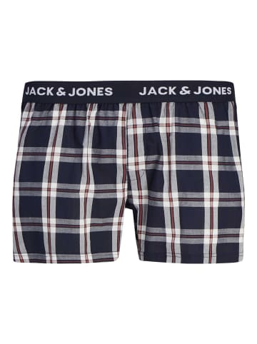 Jack & Jones Web-Boxershorts 3er Pack in Dunkelblau/Weiß