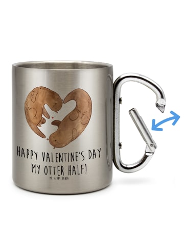 Mr. & Mrs. Panda Kaffeebecher Otter Valentine mit Spruch in Silber