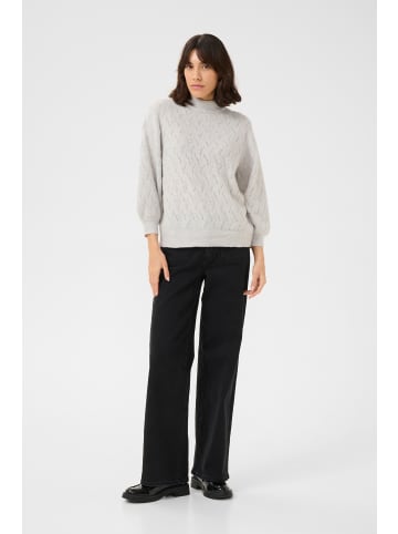 Kaffe Strickpullover KArita in Light Grey Melange