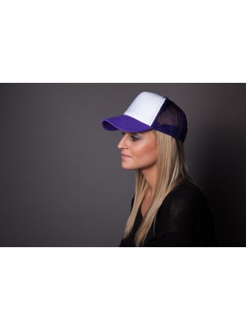 styleBREAKER Mesh Cap in Weiß-Hellblau