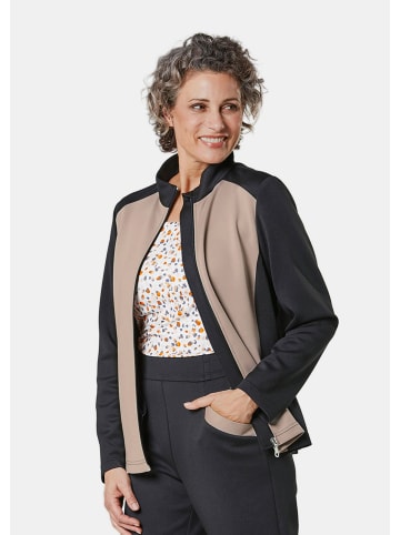 GOLDNER Kurzgröße:  Freizeitjacke Leichte Freizeitjacke mit Stehkragen in schwarz / sand