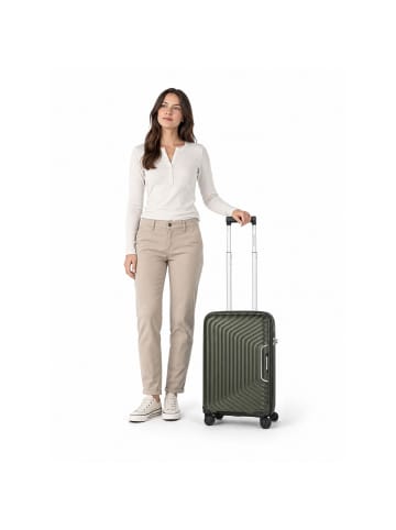 Redolz Essentials 01 4 Rollen Kabinentrolley 53 cm mit Dehnfalte olive metallic