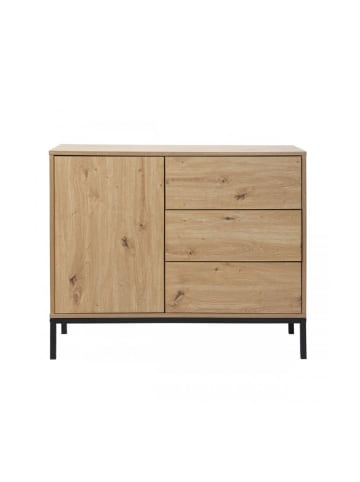 CALICOSY Kommode LENNY in Eiche - (W) 90 x (H) 80 x (L) 40 cm