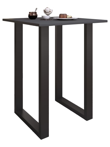 VCM  Holz Bartisch Stehtisch Tisch Tresen Xona 80x80 in Schwarz / Anthrazit