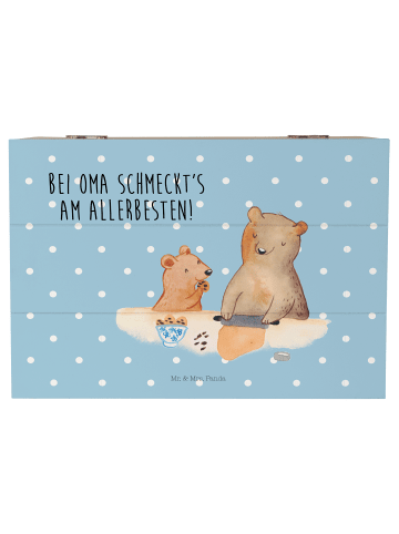 Mr. & Mrs. Panda Aufbewahrungsbox Oma Backen mit Spruch in Blau Pastell