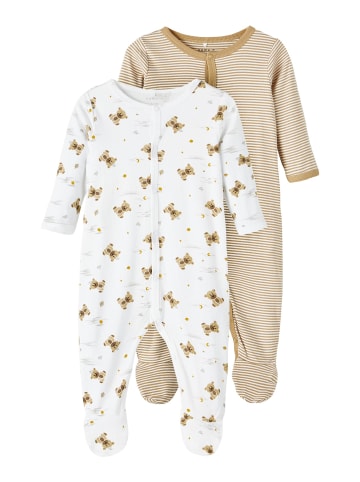 name it 2er Pack Einteiler Teddy Motiv in Beige