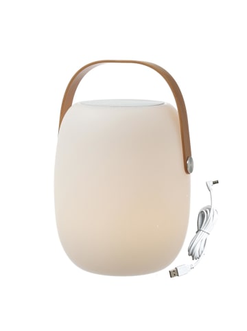 MARELIDA LED Outdoor Tischleuchte mit Bluetooth Lautsprecher H: 32cm in weiß