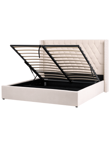 Beliani 2-tlg Doppelbett LUBBON in Weiß