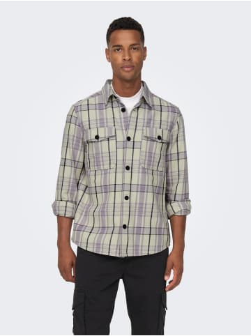 Only&Sons Shacket Hemd Kariertes Langarm Holzfäller Shirt ONSMILO in Lila