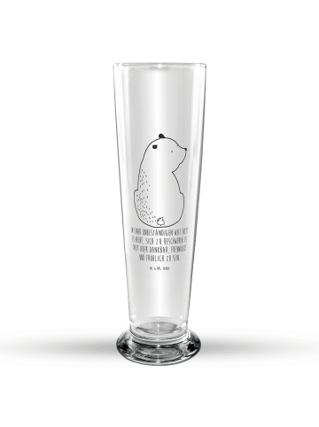 Mr. & Mrs. Panda Glasbecher Bär Schulterblick mit Spruch in Transparent