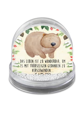 Mr. & Mrs. Panda Schneekugel Weihnachten Wombat mit Spruch in Naturpapier