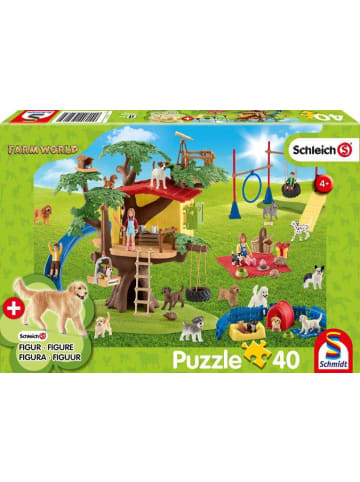 Schmidt Spiele Farm World, Fröhliche Hunde. Puzzle 40 Teile, mit Add-on (eine Original...