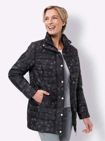Sieh an! Steppjacke in schwarz-braun-bedruckt
