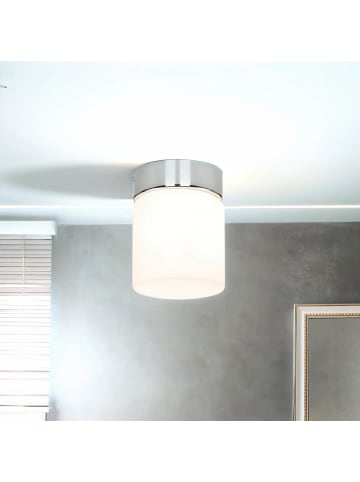 Licht-Erlebnisse Deckenlampe Ø 10 x (H)13 cm in Chrom Weiß
