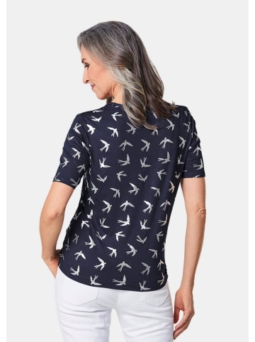 GOLDNER Topmodisches Shirt mit glänzendem Druck in marine / silber