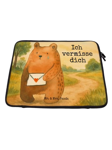 Mr. & Mrs. Panda Laptop Tasche Bär Vermissen Design mit Spruch in Weiß