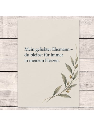 Trauerspruchkarte Ehemann würdig Design mit Spruch in Weiß
