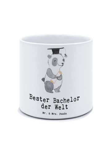Mr. & Mrs. Panda Großer Blumenkübel Panda Bester Bachelor der We... in Weiß