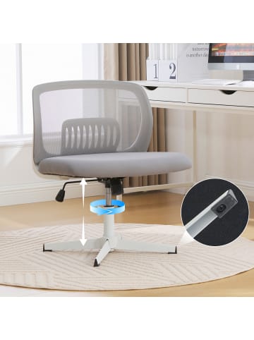 ABRIHOME Bürostuhl 360° drehbar und höhenverstellbar Mesh, Grau