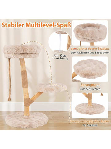 COSTWAY 90 cm Kratzbaum Holz in Beige