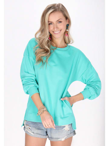 IZIA Women Sweatshirt in Turquoise Blue