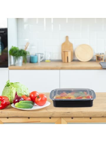 10x Meal Prep Boxen in Schwarz/ Transparent