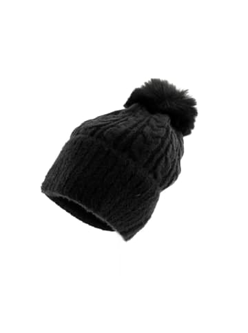 Faera Wintermütze mit Flechtmuster OneSize mit Innenfutter - warmhaltend in Schwarz