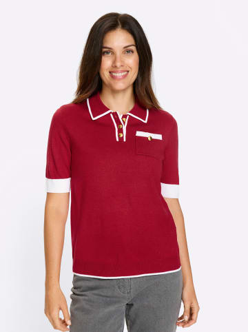 Sieh an! Polopullover in rot-weiß