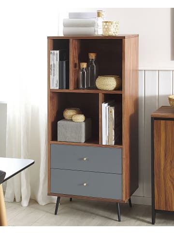 Beliani Bücherregal RICHMOND in Braun/Grau - (W) 60 x (H) 139 x (L) 40 cm