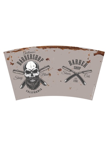 Geda Labels Coffee to go Becher Barber Skull in Grau - 400 ml