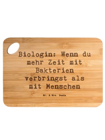 Mr. & Mrs. Panda Holzbrett Spruch Biologin Bakterienliebe mit Sp... in Braun