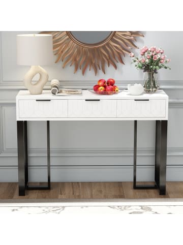 ABRIHOME Moderner Konsolentisch mit Schubladen und verstellbaren Fußpolstern