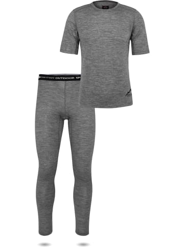 Normani Outdoor Sports Herren Merino-Set T-Shirt und Unterhose in Grau