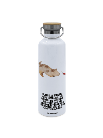 Mr. & Mrs. Panda große trinkflasche Hund Marienkäfer mit Spruch in Weiß