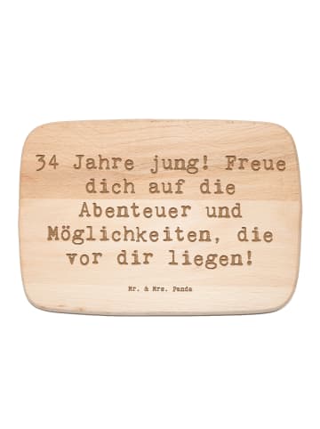 Mr. & Mrs. Panda Jausenbrett Spruch 34. Geburtstag mit Spruch in Transparent