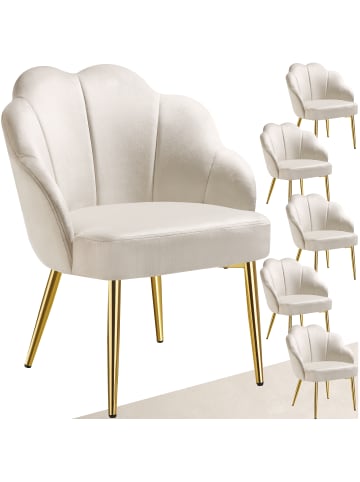 tectake Cocktailsessel gepolstert, mit Samtbezug, gewölbte, 66 x 62 x 80,5 cm