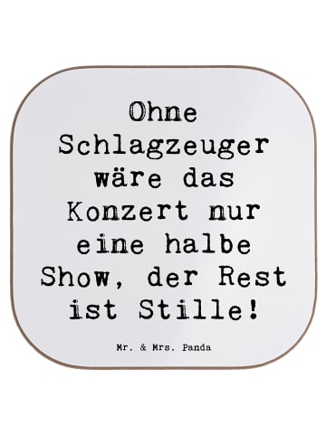 Mr. & Mrs. Panda Bierdeckel Spruch Schlagzeug Konzert mit Spruch in Weiß