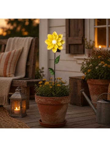 MARELIDA LED Solar Gartenstecker Blume Garten Blumenstecker H: 49,5cm in gelb