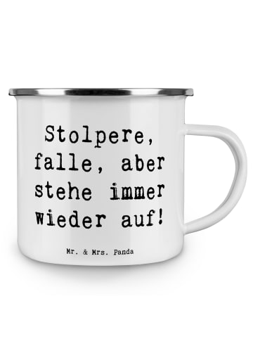Mr. & Mrs. Panda Emaille Becher Spruch Fehler machen und daraus ... in Weiß