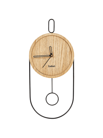 Beliani Wanduhr SIERRE in Braun/Schwarz - (W) 20 x (H) 45 x (L) 3 cm