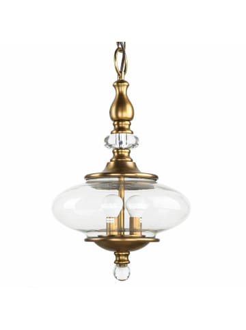 Licht-Erlebnisse Pendelleuchte Ø 30.4 x (T)61.2 cm in Messing Antik Klar/TransparentMessing Antik Klar/Transparent