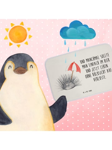 Mr. & Mrs. Panda Badematte Seeigel mit Spruch in Weiß