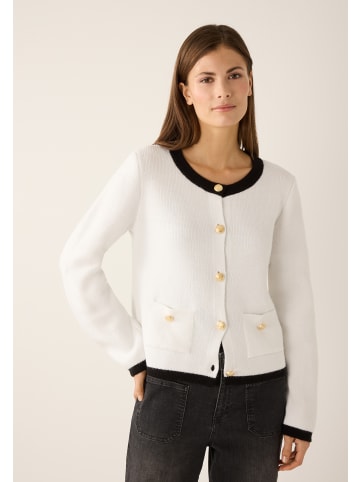 More & More elegante Strickjacke, Kontrastdetails in off white