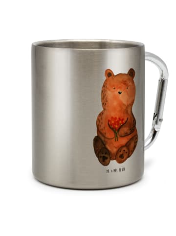 Mr. & Mrs. Panda Thermotasse Bär Dankbar ohne Spruch in Silber