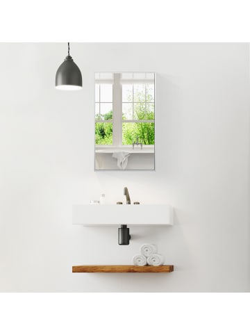 relaxdays Spiegelschrank in Weiß - (B)40,5 x (H)56 x (T)12,5 cm